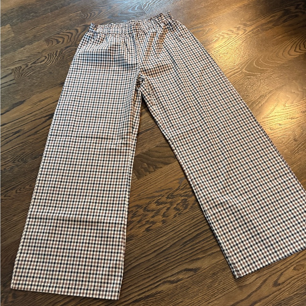 LA Relaxes Checkered Wide-Leg Pants S (2-4)